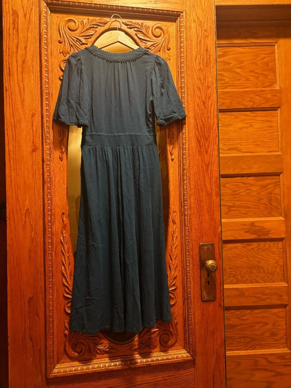 Boden Maddie Trim Jersey Dress Harbour Blue - US 6 R Midi length - Picture 4 of 10